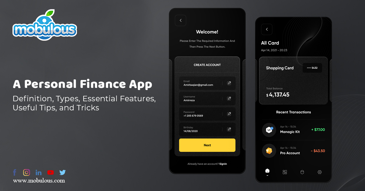 A Personal Finance App