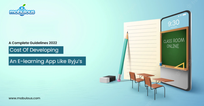 Cost of E learning app like byjus
