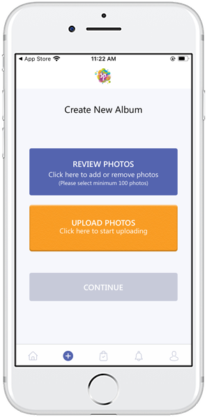 Create customised album photo sharing app snap picture feature