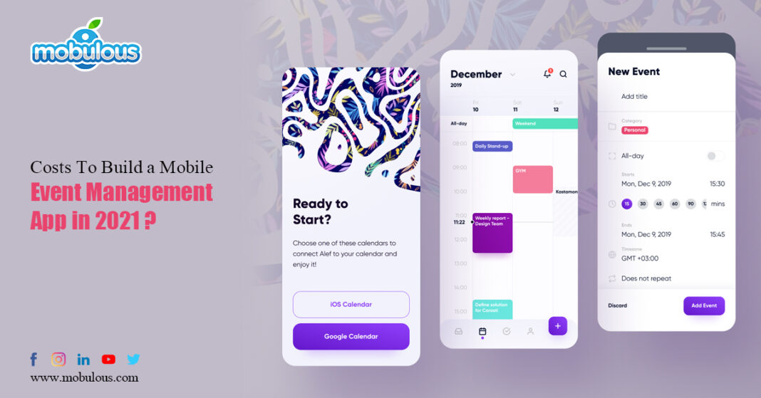 Cost of Event management Mobile App Development