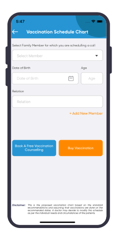 vaccine Buddy feature Get a Standardized Vaccination Schedule As Per Your Needs