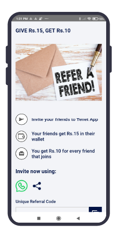 Tenet App Refer n Earn