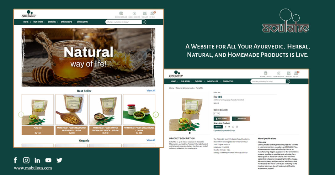 Ayurvedic eCommerce Website Herbal, Natural, and Homemade