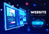 Website development banner, programming technology