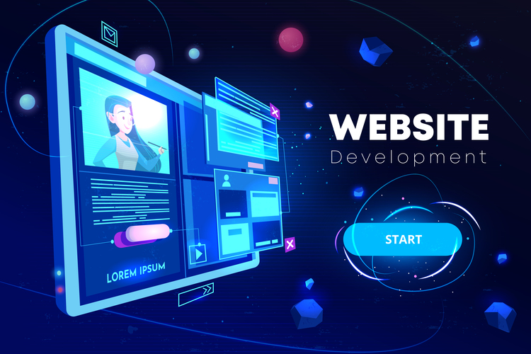 Website development banner, programming technology