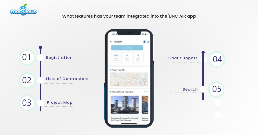 What features has your team integrated into the 'BNC AIR app