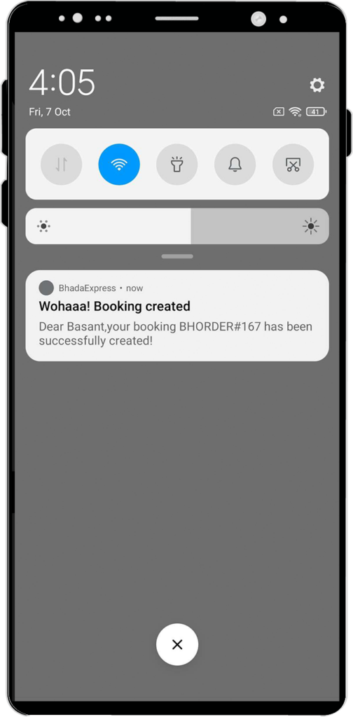 Bhada express push notification