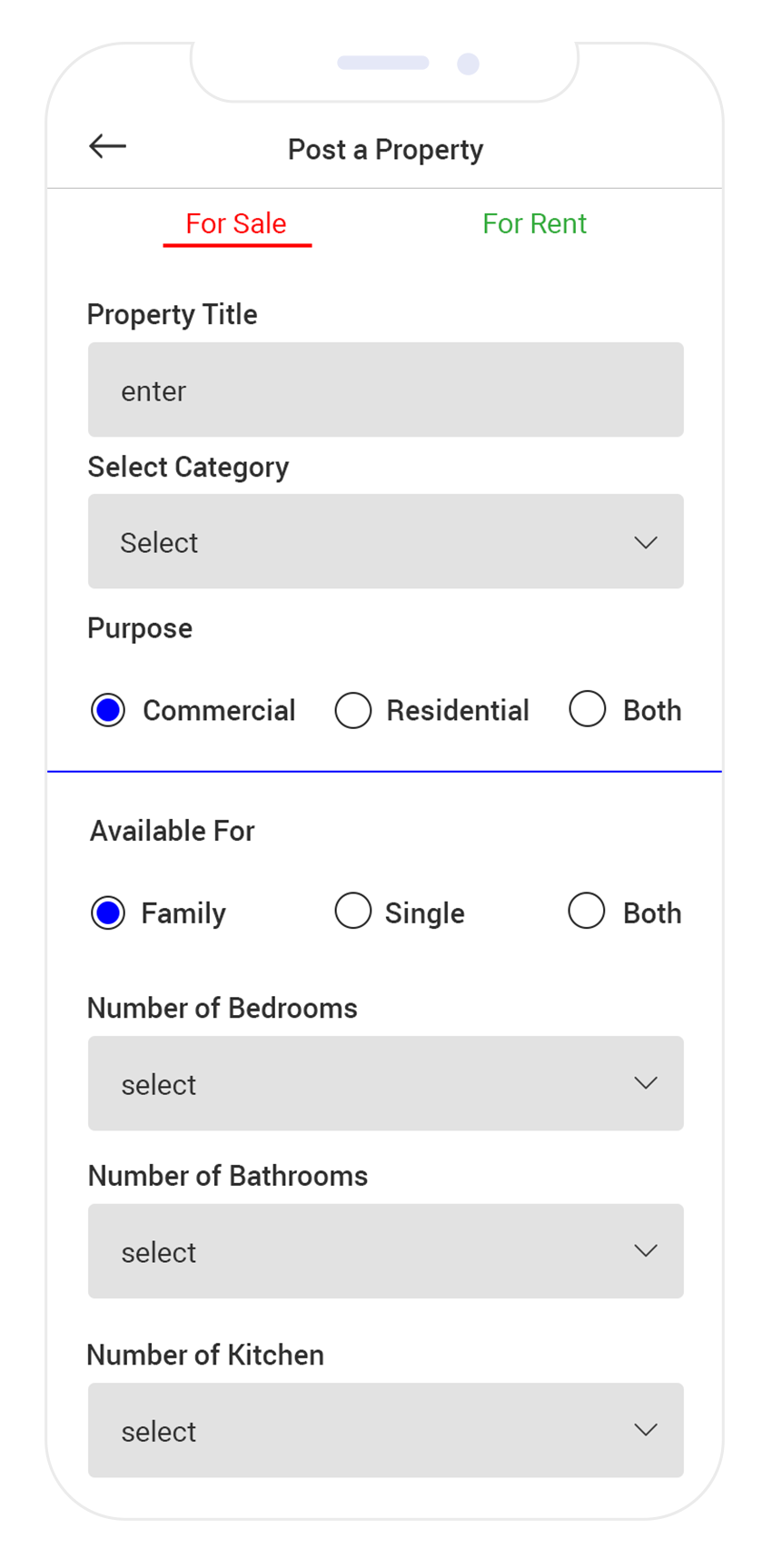 Real Estate App Development Post a Property