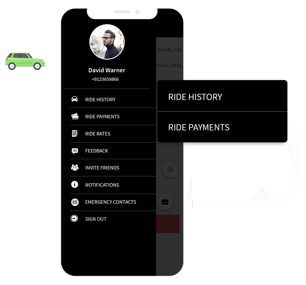 3.0 Side Bar Menu Passenger