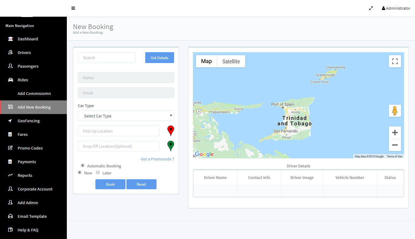 Business Admin New Booking Management