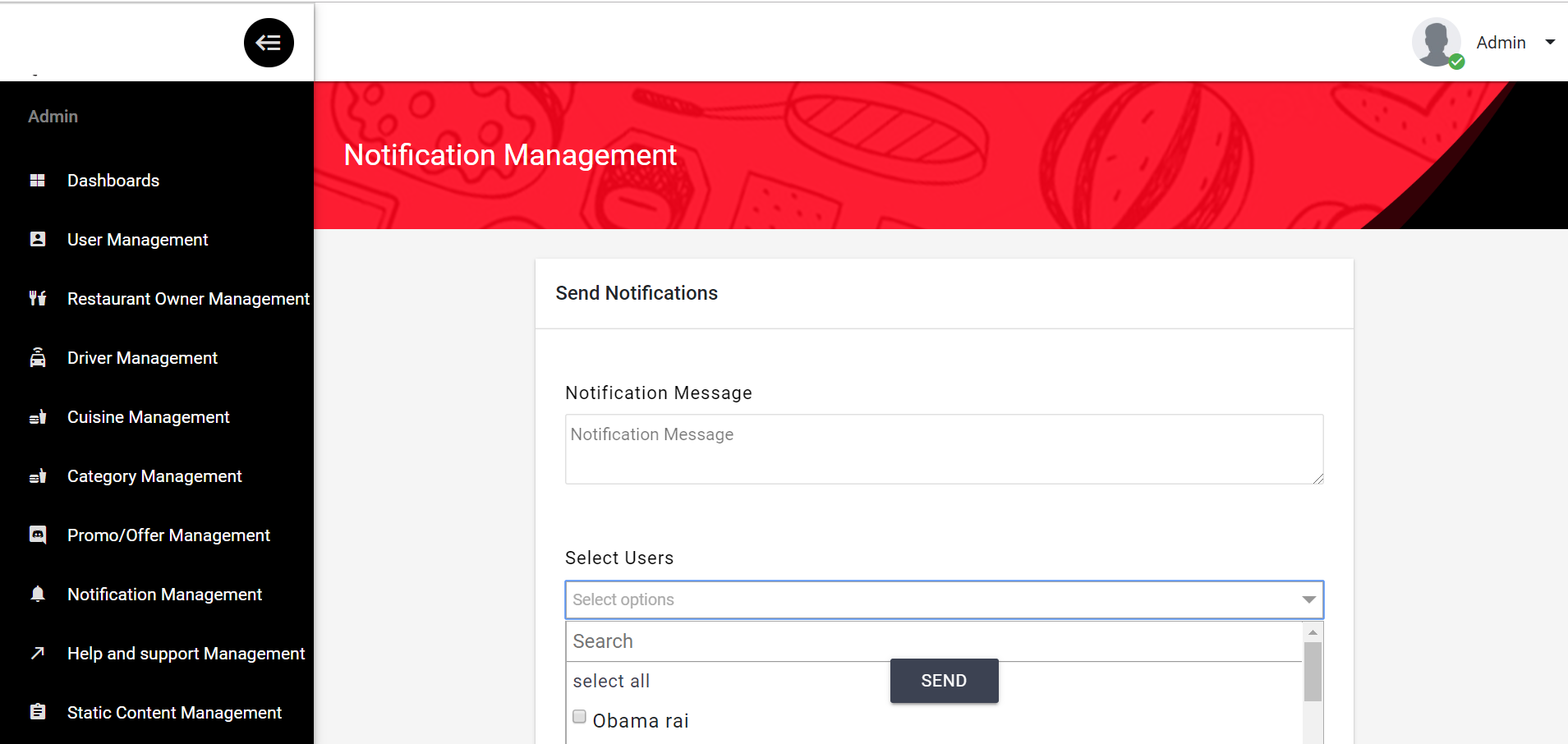 Business Admin Notification Management