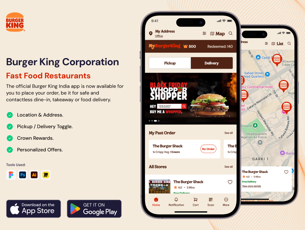 Burger King Nigeria QSR ordering app by Mobulous