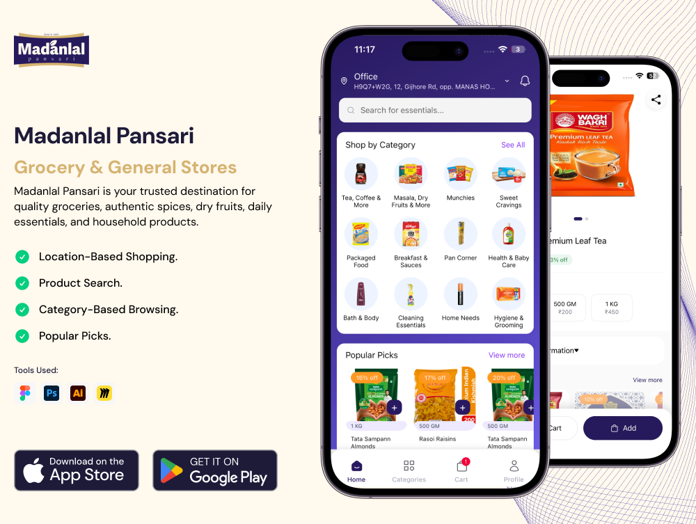 Madanlal grocery delivery app developed by Mobulous