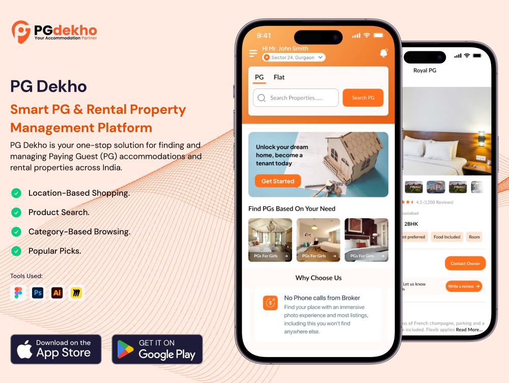 PG Dekho and BNC AIR real estate apps developed by Mobulous